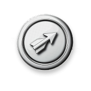 coin with an arrow in it