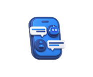 Cartoon phone showing 2 text message examples with lines as text